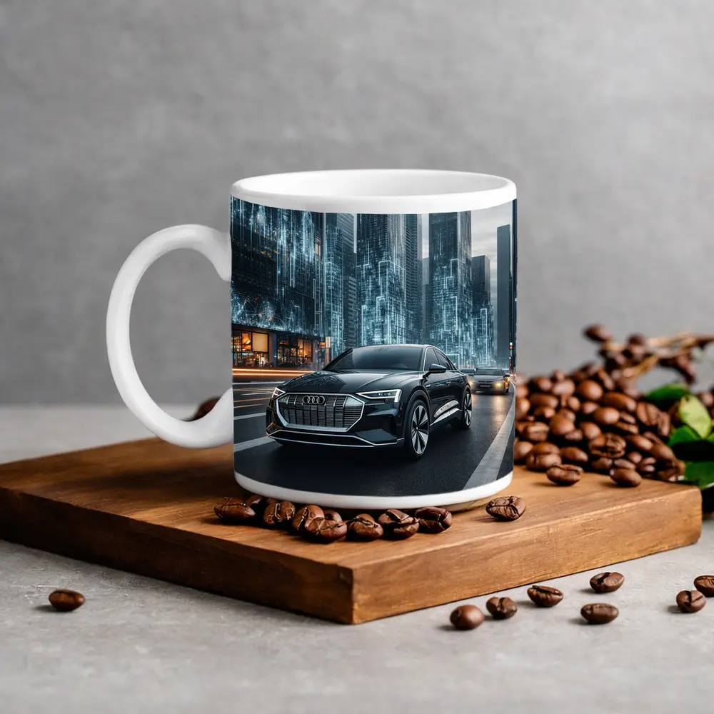 Audi Q4 Electric SUV Futuristic City Night – Mugs
