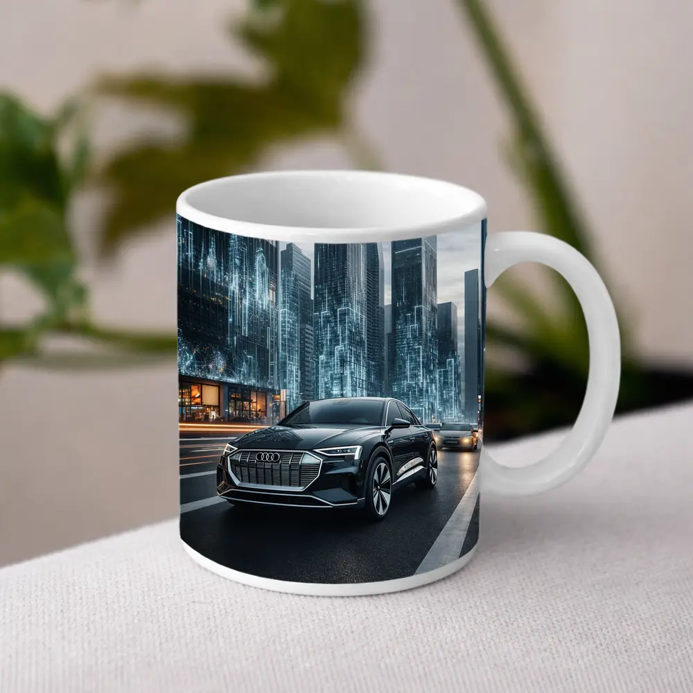 Audi Q4 Electric SUV Futuristic City Night – Mugs