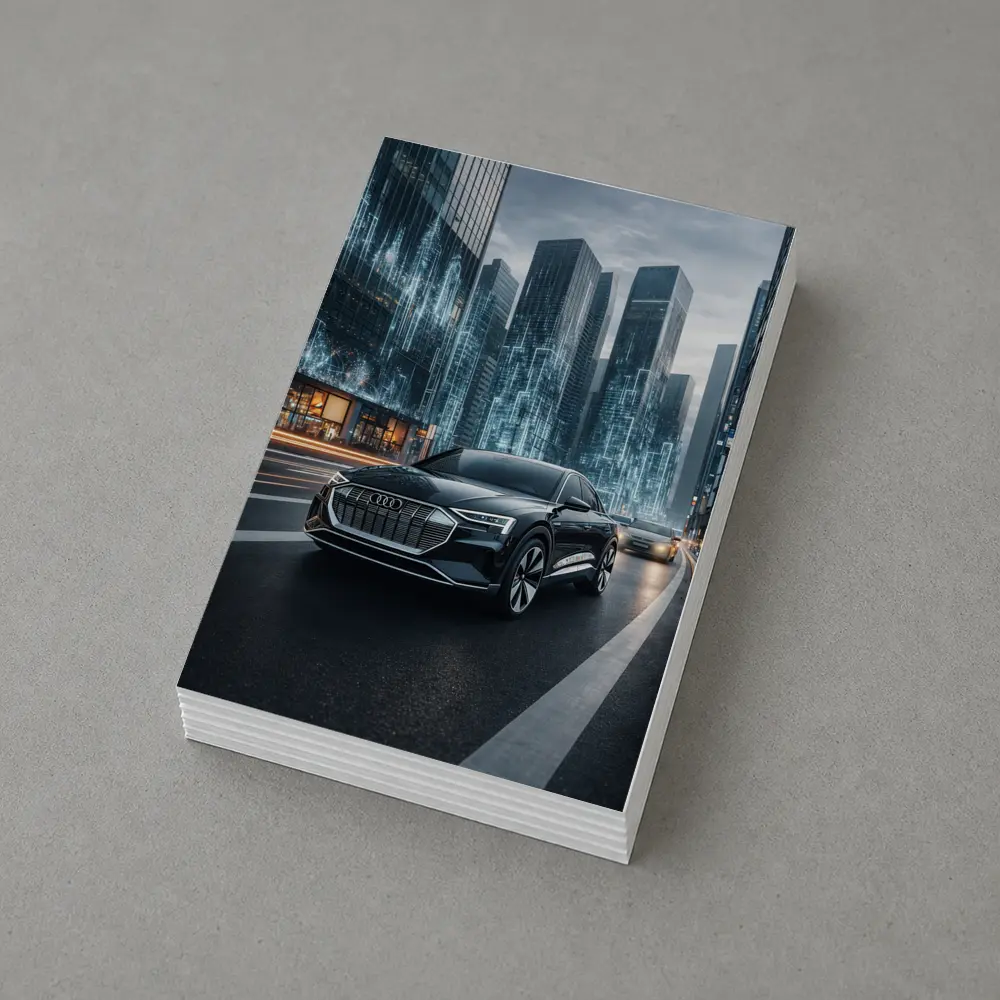 Audi Q4 Electric SUV Futuristic City Night – Postcards