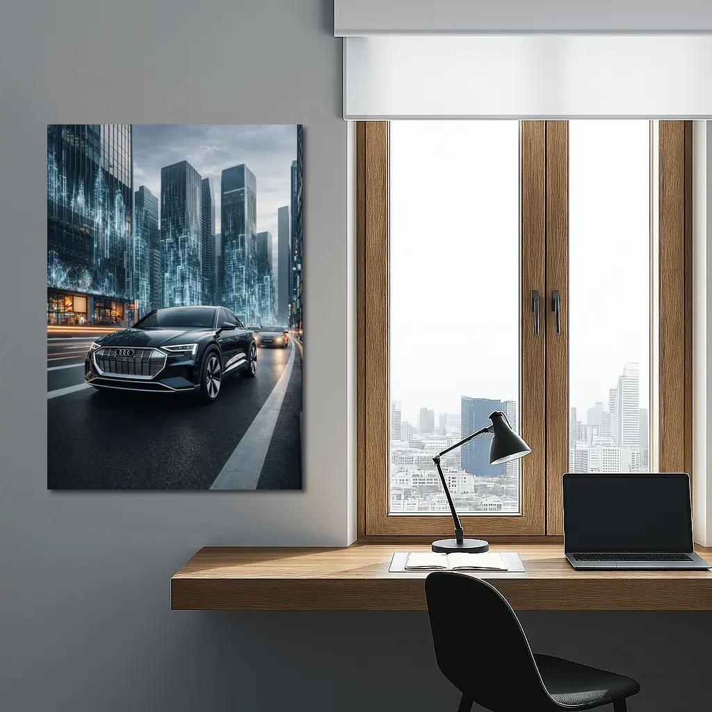 Audi Q4 Electric SUV Futuristic City Night – Wall Art