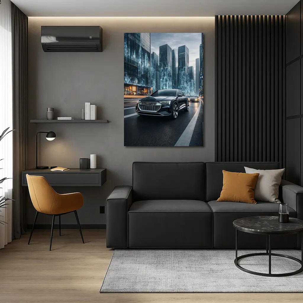 Audi Q4 Electric SUV Futuristic City Night – Wall Art