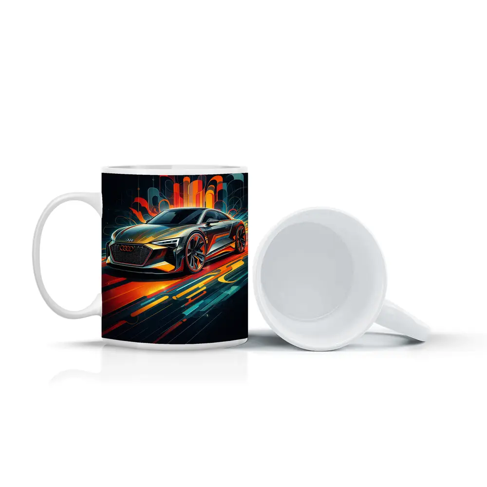 Audi E-Tron GT Abstract Neon Art – Mugs