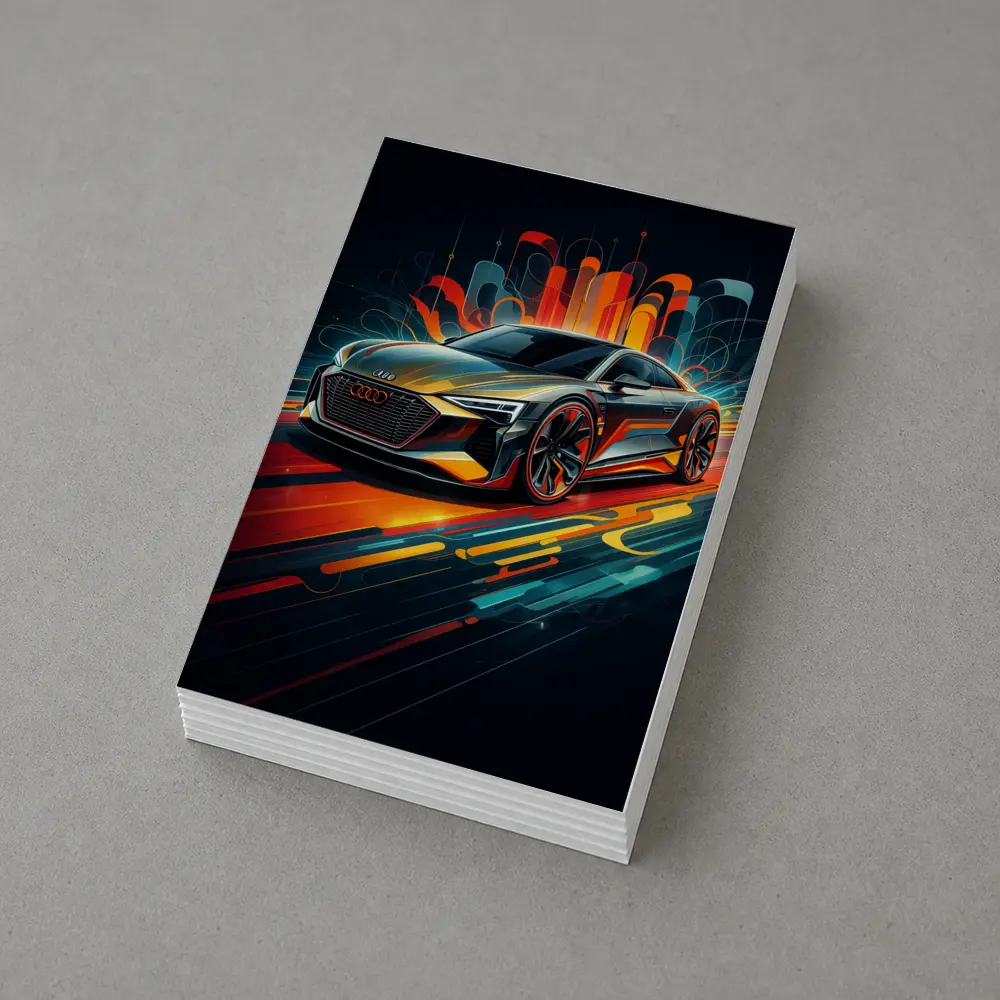 Audi E-Tron GT Abstract Neon Art – Postcards