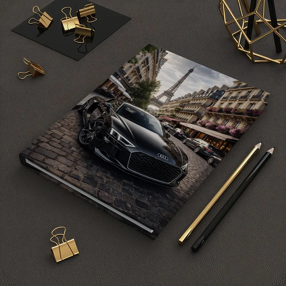 Audi R8 Black Sports Car Paris Street – Notebooks