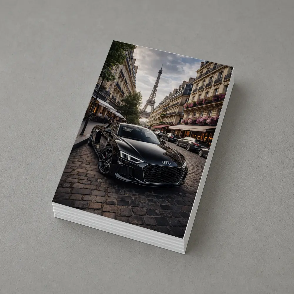 Audi R8 Black Sports Car Paris Street – Postcards