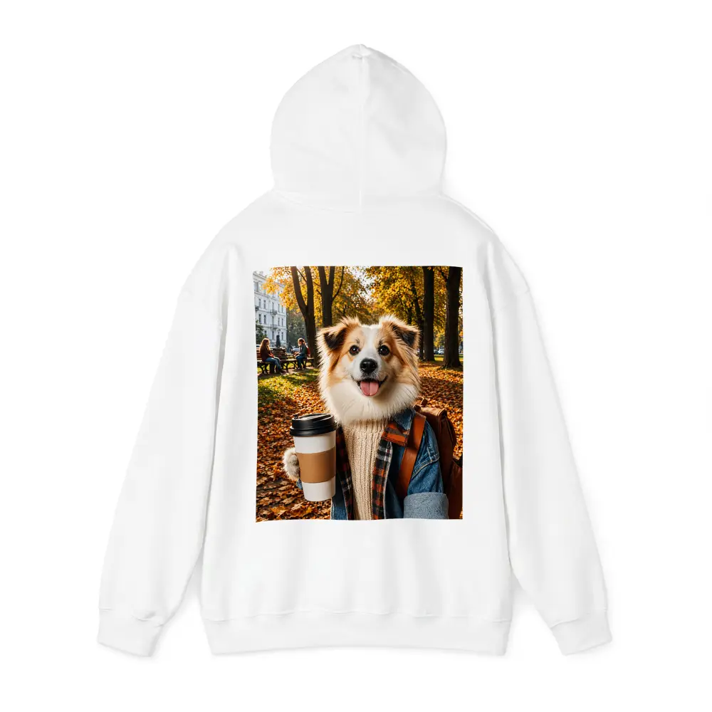 Collie Dog Coffee Autumn Park Scene – Hoodies