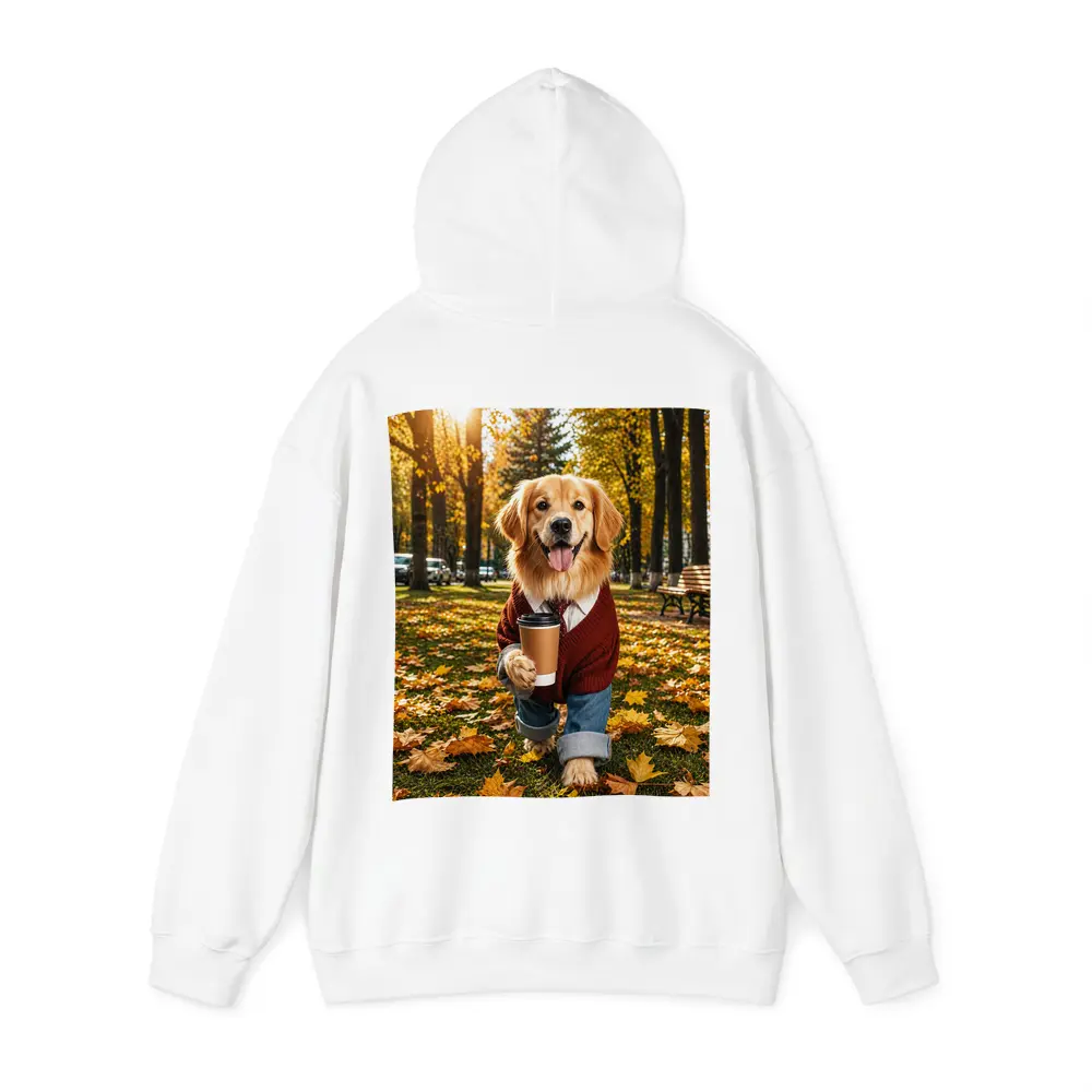 Golden Retriever Sweater Coffee Autumn Park – Hoodies