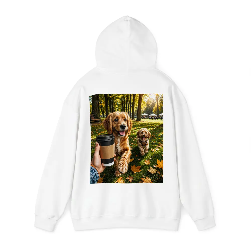 Two Happy Dogs in Autumn Park – Hoodies