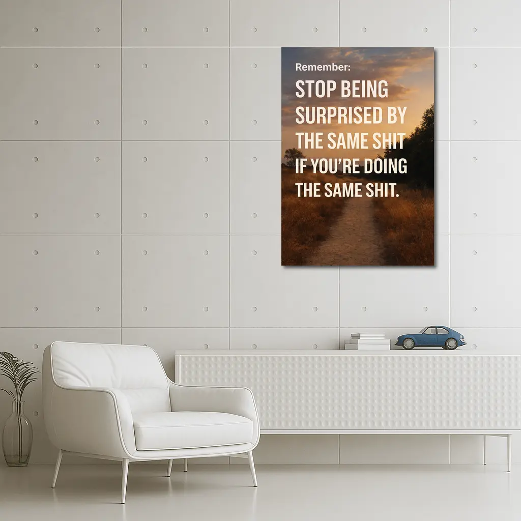 Stop Being Surprised Motivational Quote Sunset Path – Wall Art