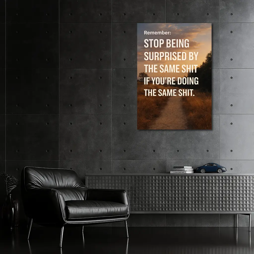 Stop Being Surprised Motivational Quote Sunset Path – Wall Art