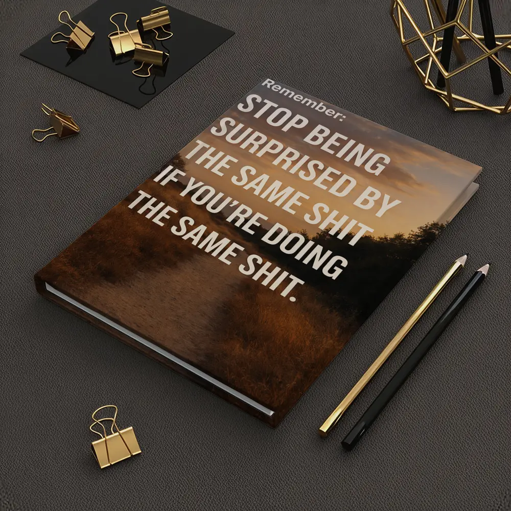 Stop Being Surprised Motivational Quote Sunset Path – Notebooks