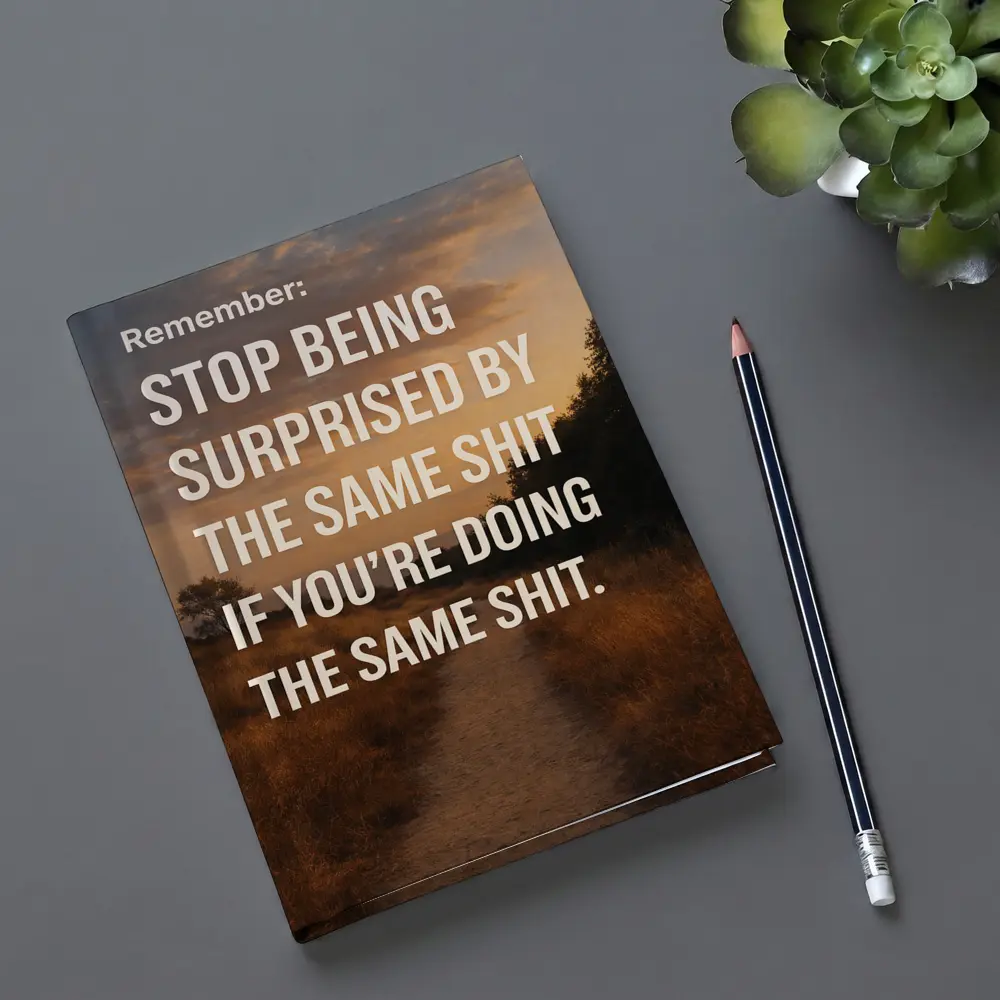 Stop Being Surprised Motivational Quote Sunset Path – Notebooks