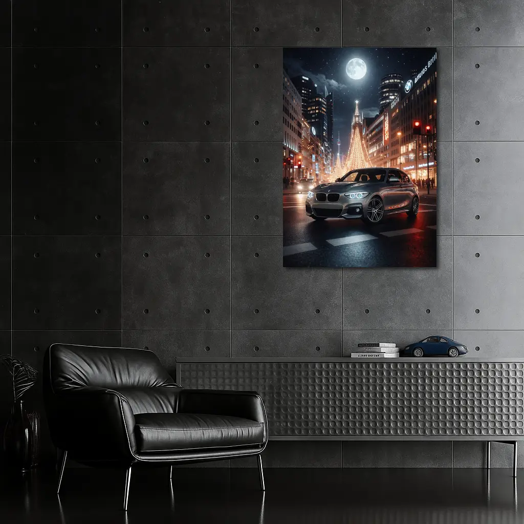 BMW 1 Series Night City Street Scene – Wall Art