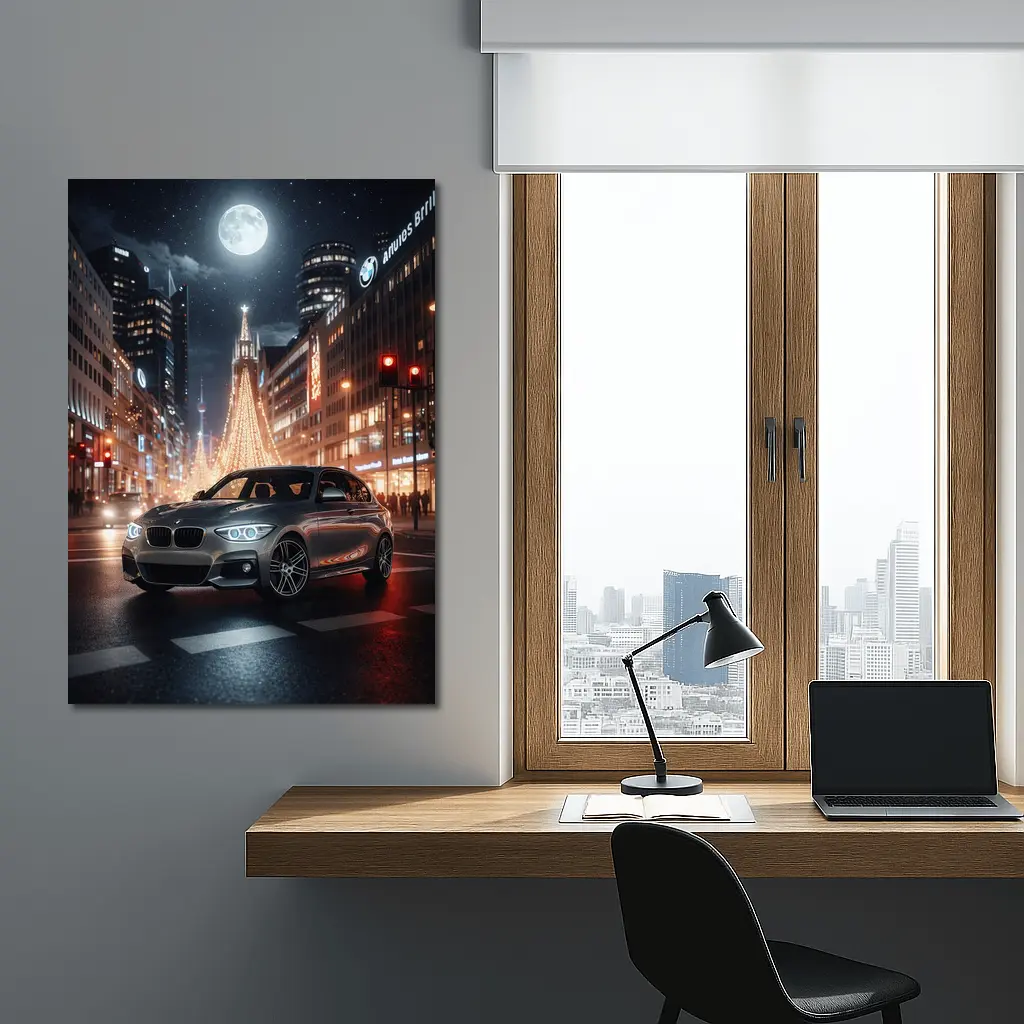 BMW 1 Series Night City Street Scene – Wall Art