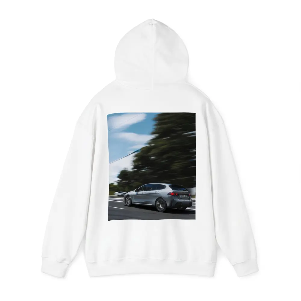BMW 1 Series Grey Hatchback On Road – Hoodies