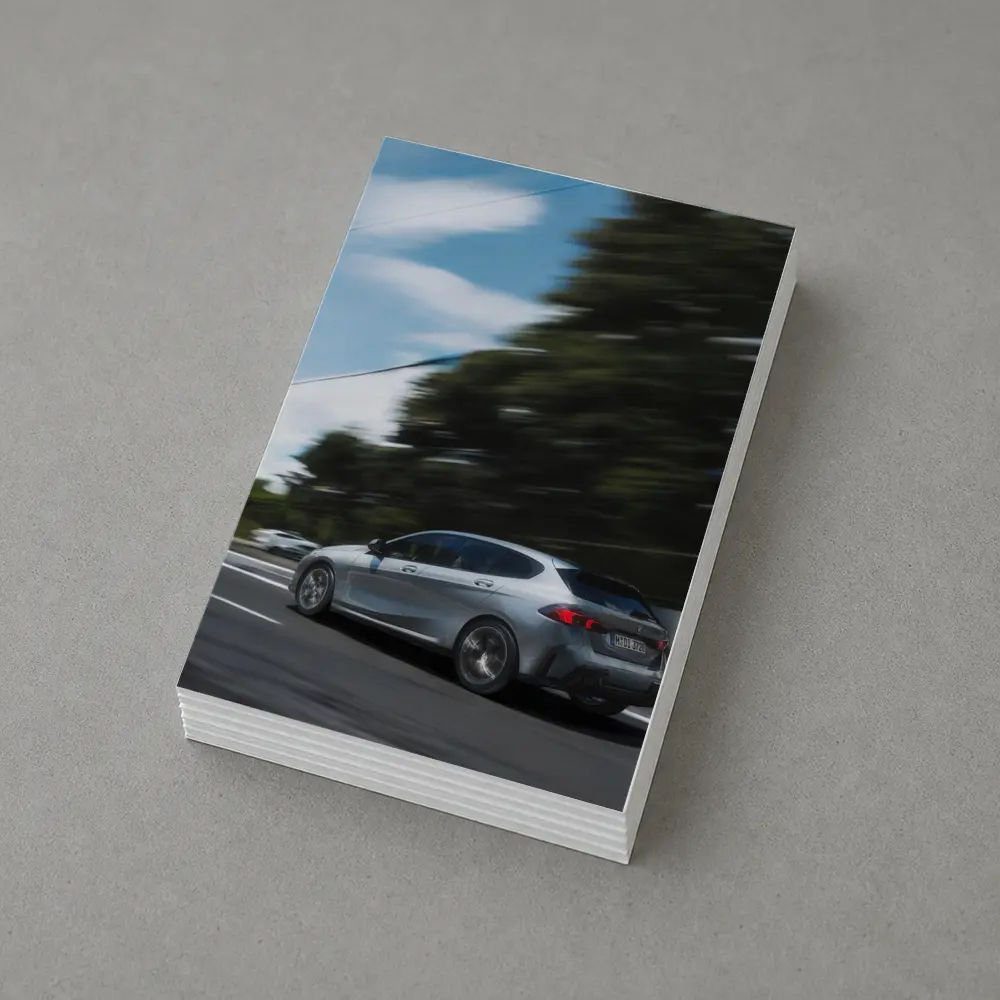 BMW 1 Series Grey Hatchback On Road – Postcards