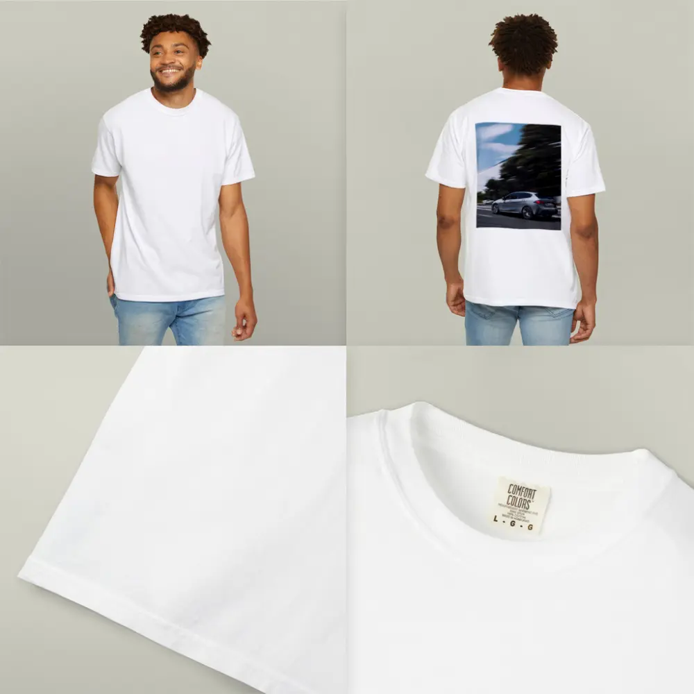 BMW 1 Series Grey Hatchback On Road – T-Shirts