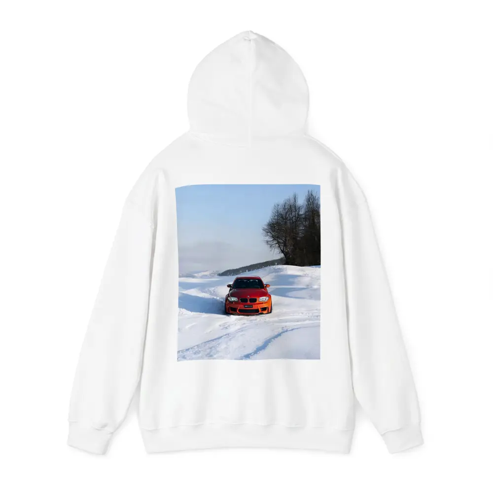 BMW 1M Coupe Orange Snow Winter Drive – Hoodies