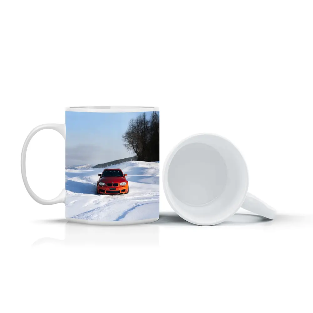 BMW 1M Coupe Orange Snow Winter Drive – Mugs