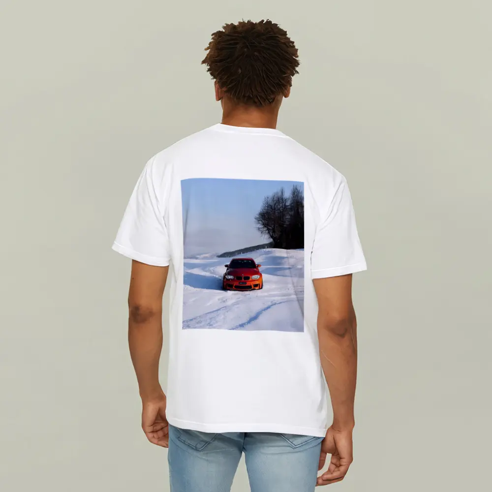 BMW 1M Coupe Orange Snow Winter Drive – T-Shirts