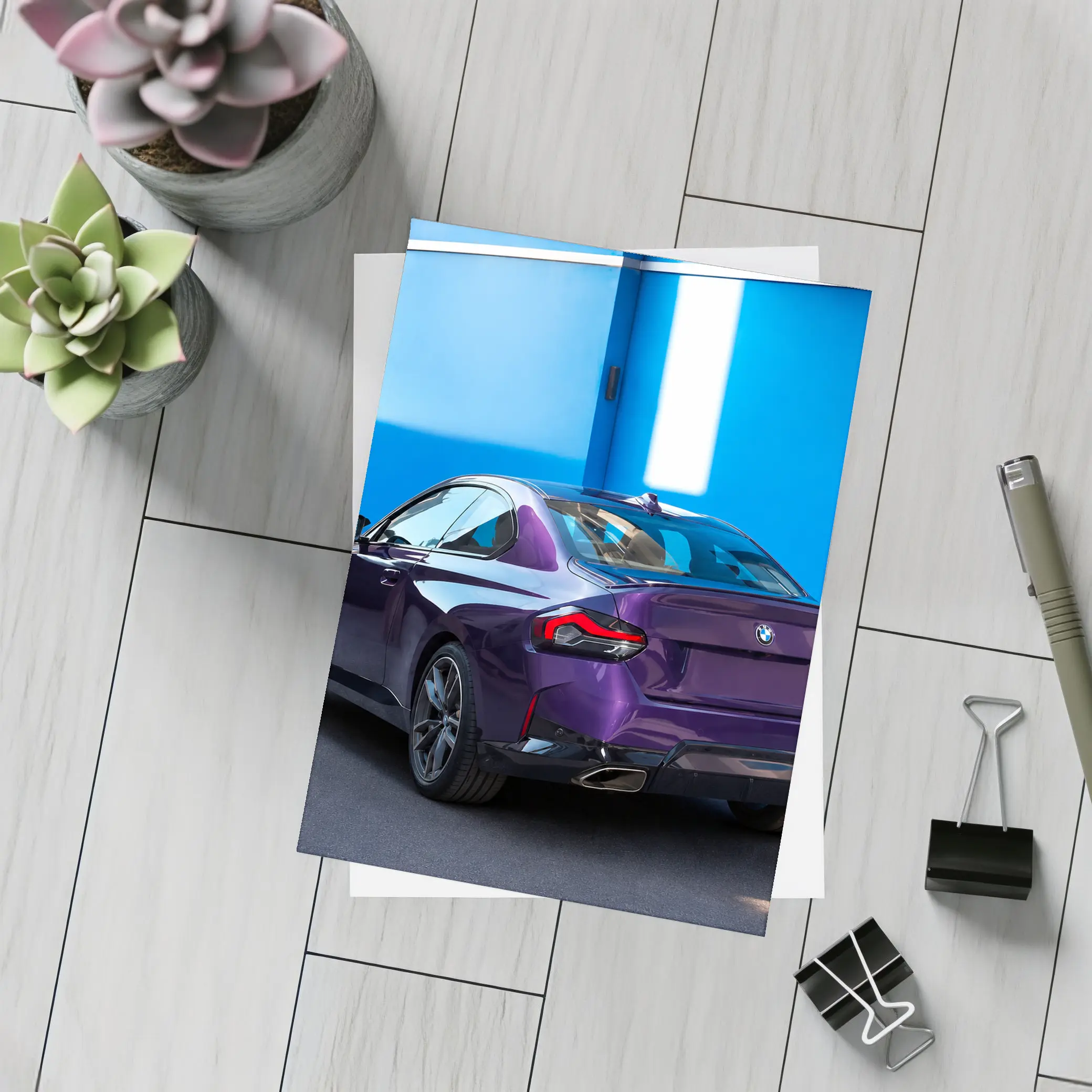 BMW 2 Series Coupe Purple Blue Wall – Postcards