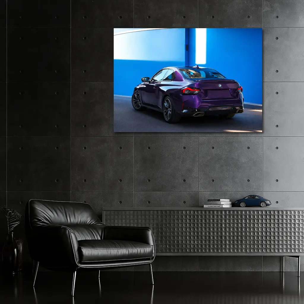 BMW 2 Series Coupe Purple Blue Wall – Wall Art
