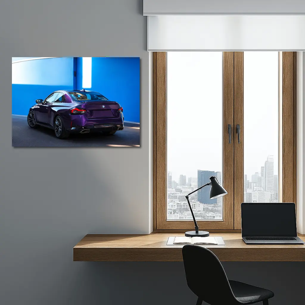 BMW 2 Series Coupe Purple Blue Wall – Wall Art