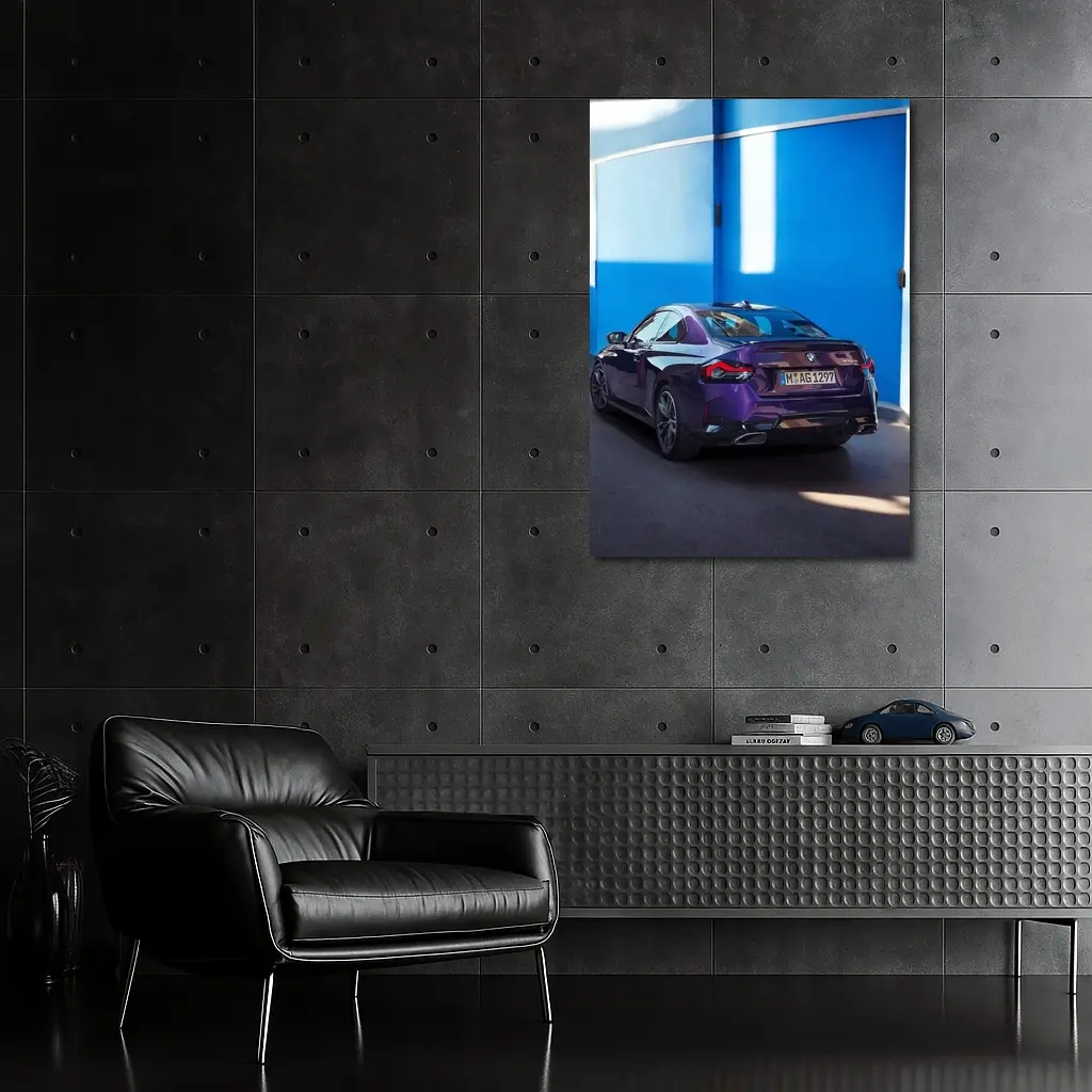 BMW 2 Series Coupe Purple Blue Wall – Wall Art