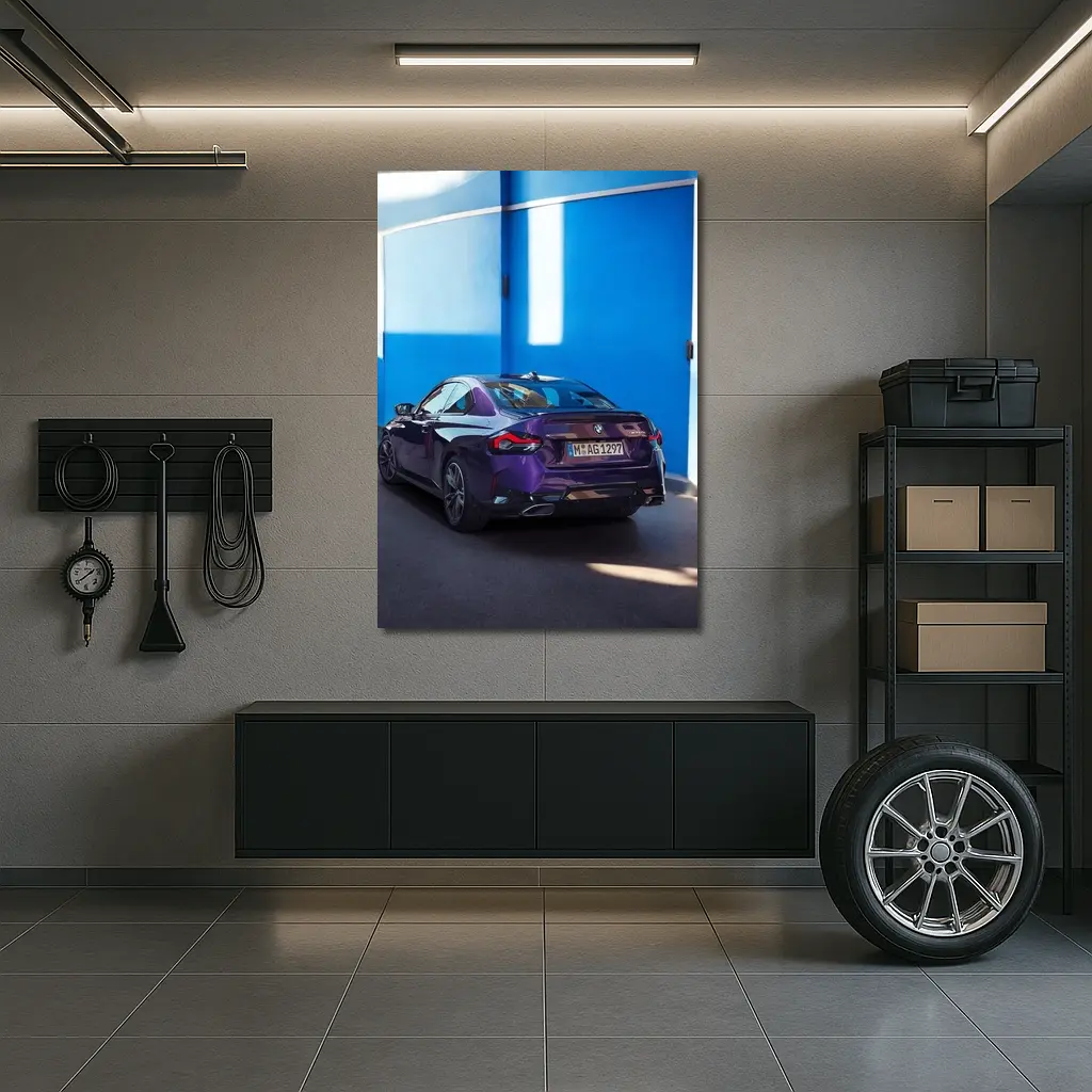 BMW 2 Series Coupe Purple Blue Wall – Wall Art