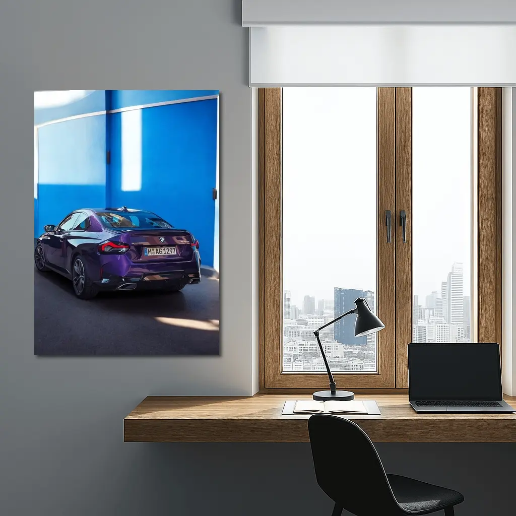 BMW 2 Series Coupe Purple Blue Wall – Wall Art