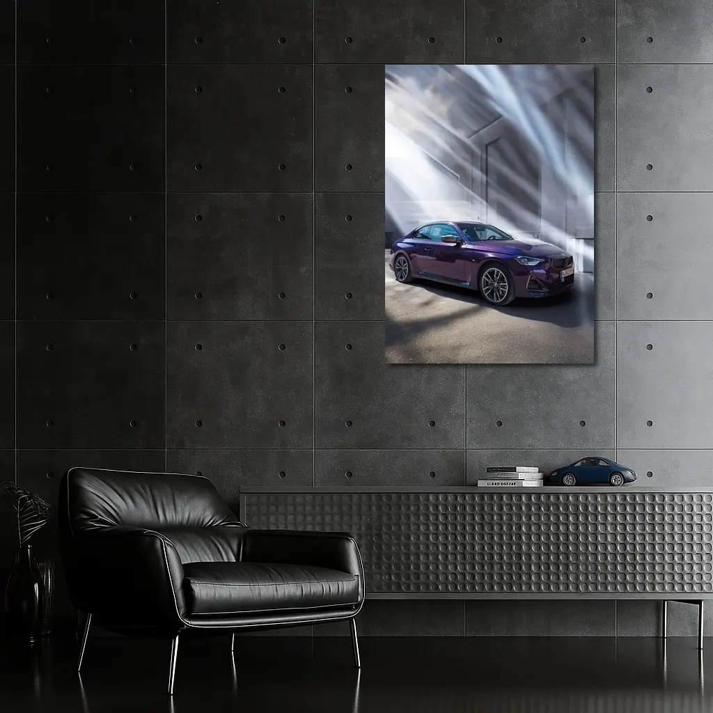BMW 2 Series Coupe Purple Indoor Light – Wall Art