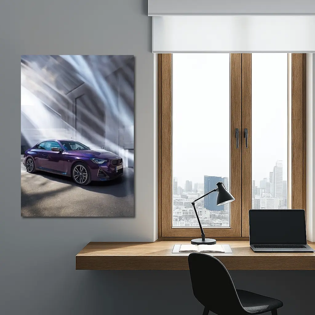 BMW 2 Series Coupe Purple Indoor Light – Wall Art