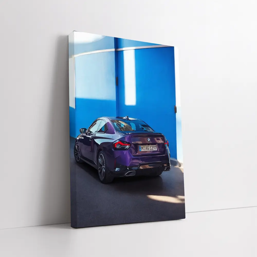 BMW 2 Series Coupe Purple Blue Wall – Wall Art