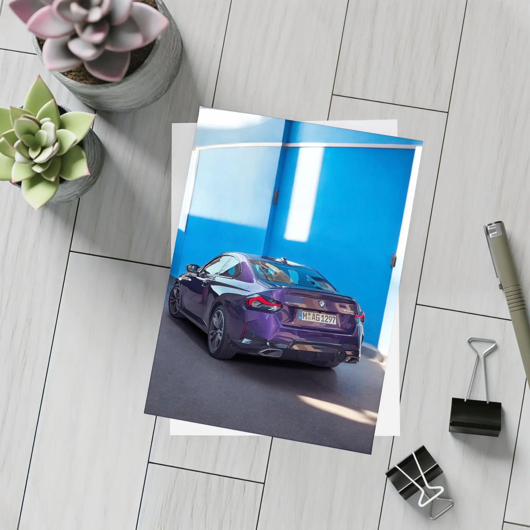 BMW 2 Series Coupe Purple Blue Wall – Postcards