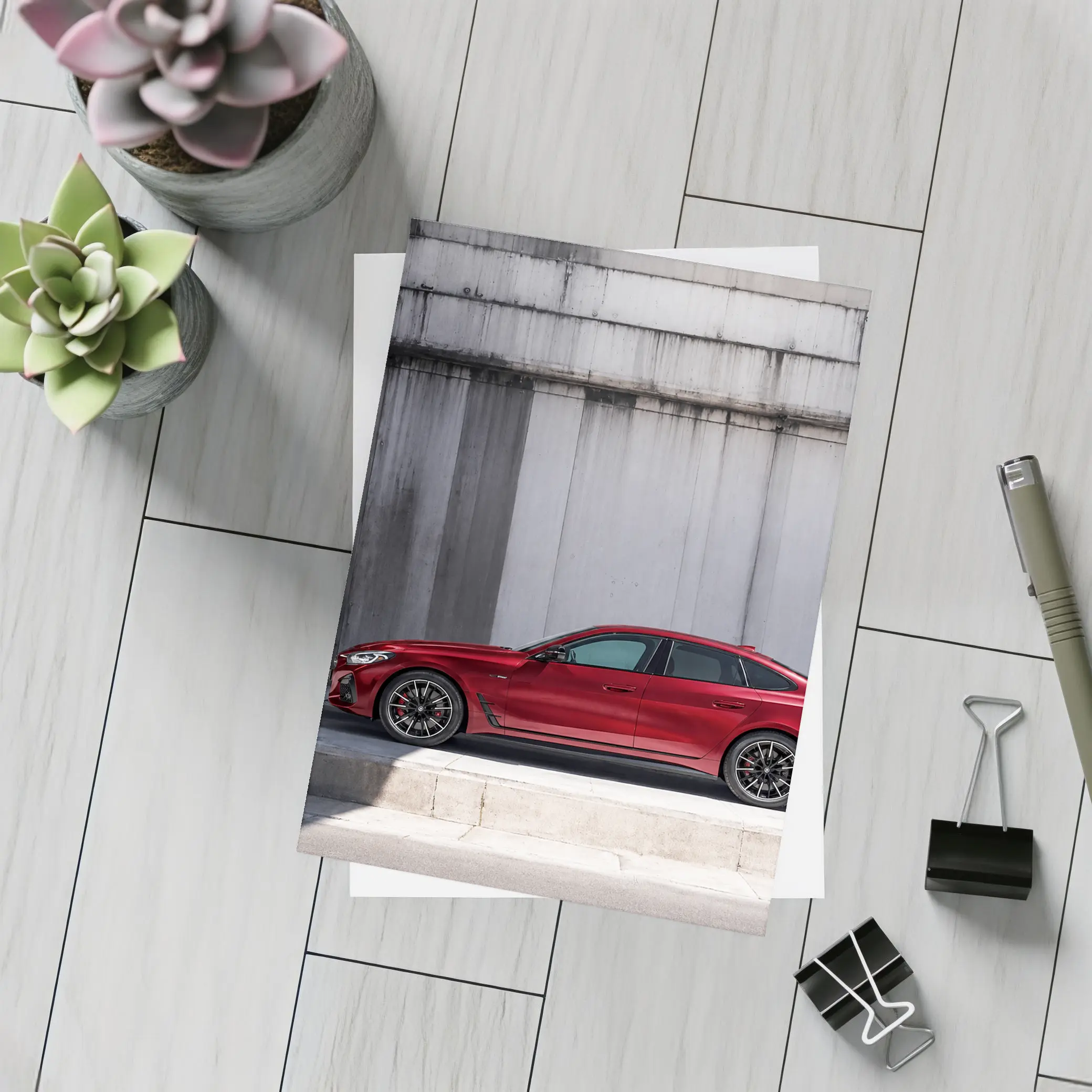 BMW 2 Series Gran Coupe Red Concrete Wall – Postcards