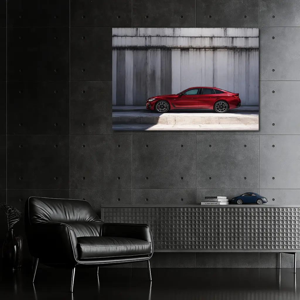 BMW 2 Series Gran Coupe Red Concrete Wall – Wall Art