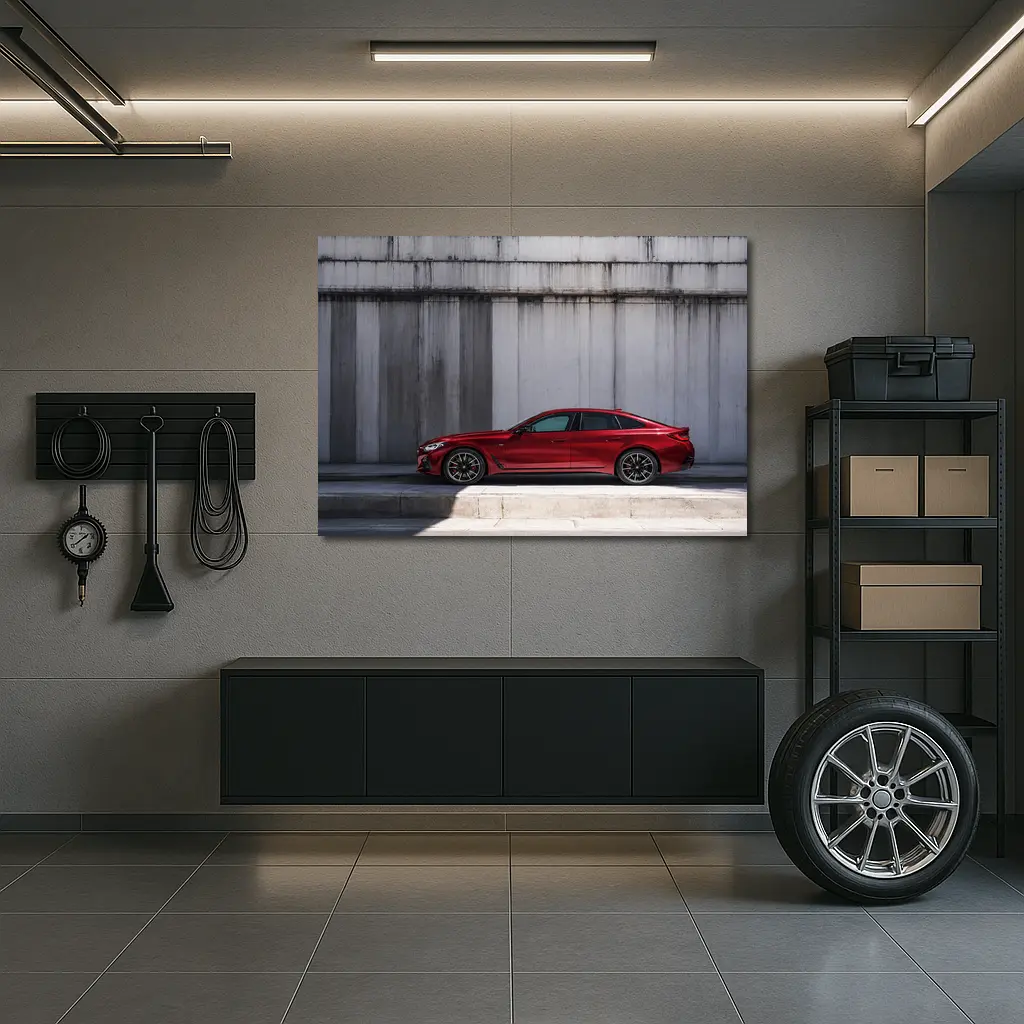 BMW 2 Series Gran Coupe Red Concrete Wall – Wall Art