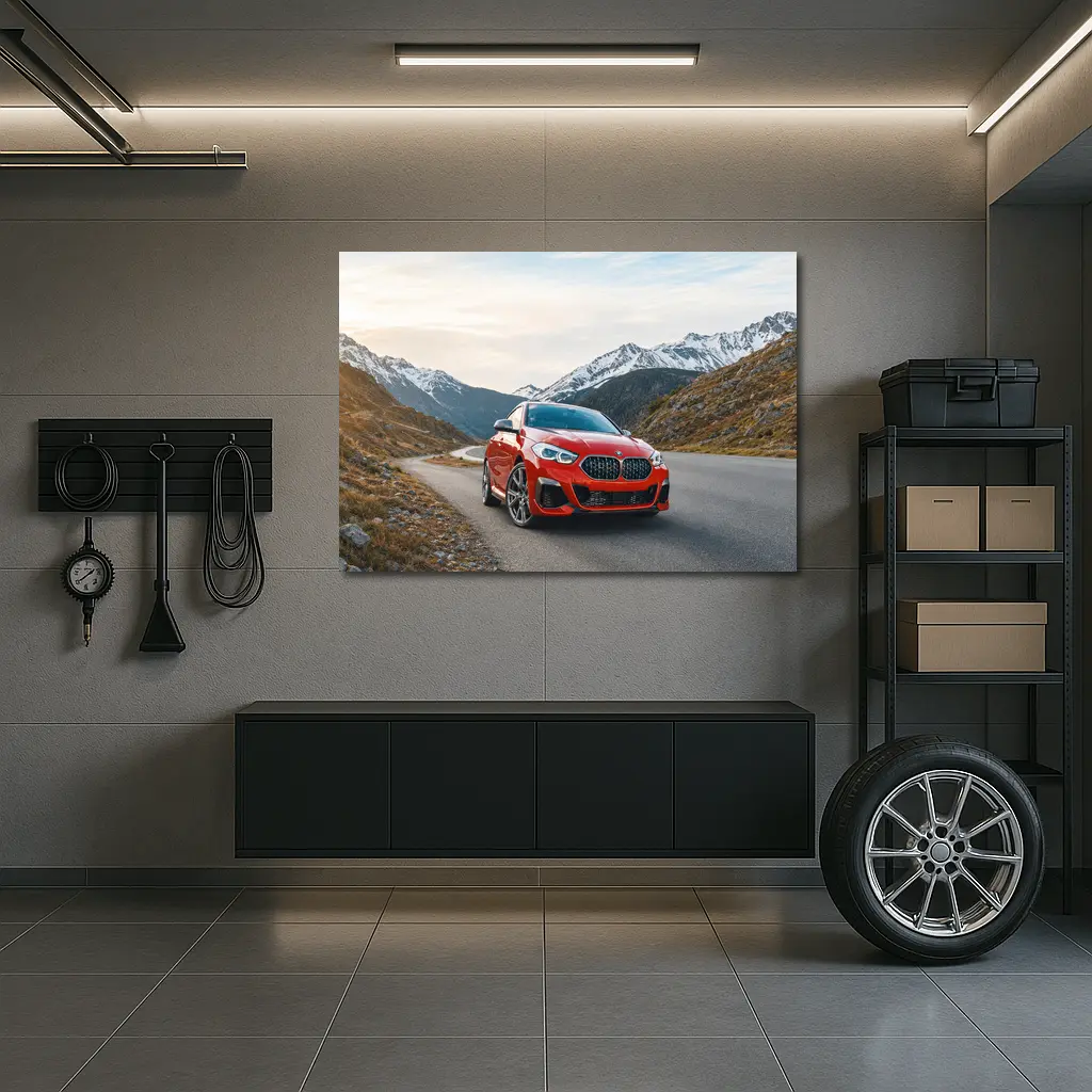 BMW 2 Series Red Alpine Mountain Road – Wall Art