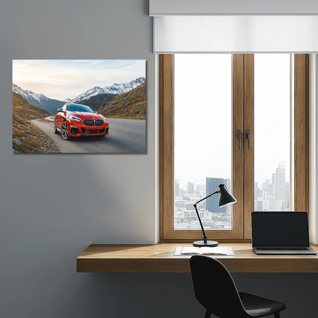 BMW 2 Series Red Alpine Mountain Road – Wall Art