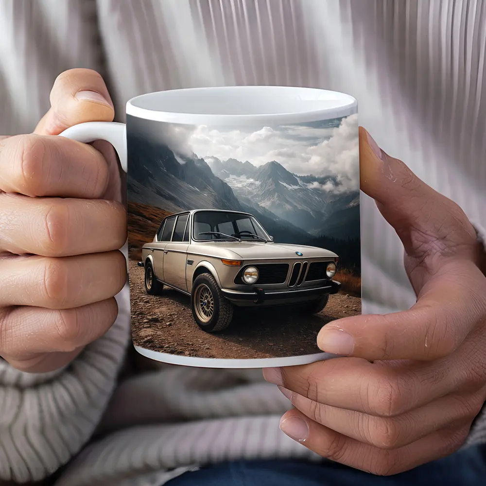 BMW 2002 Classic Car Mountain Road – Mugs