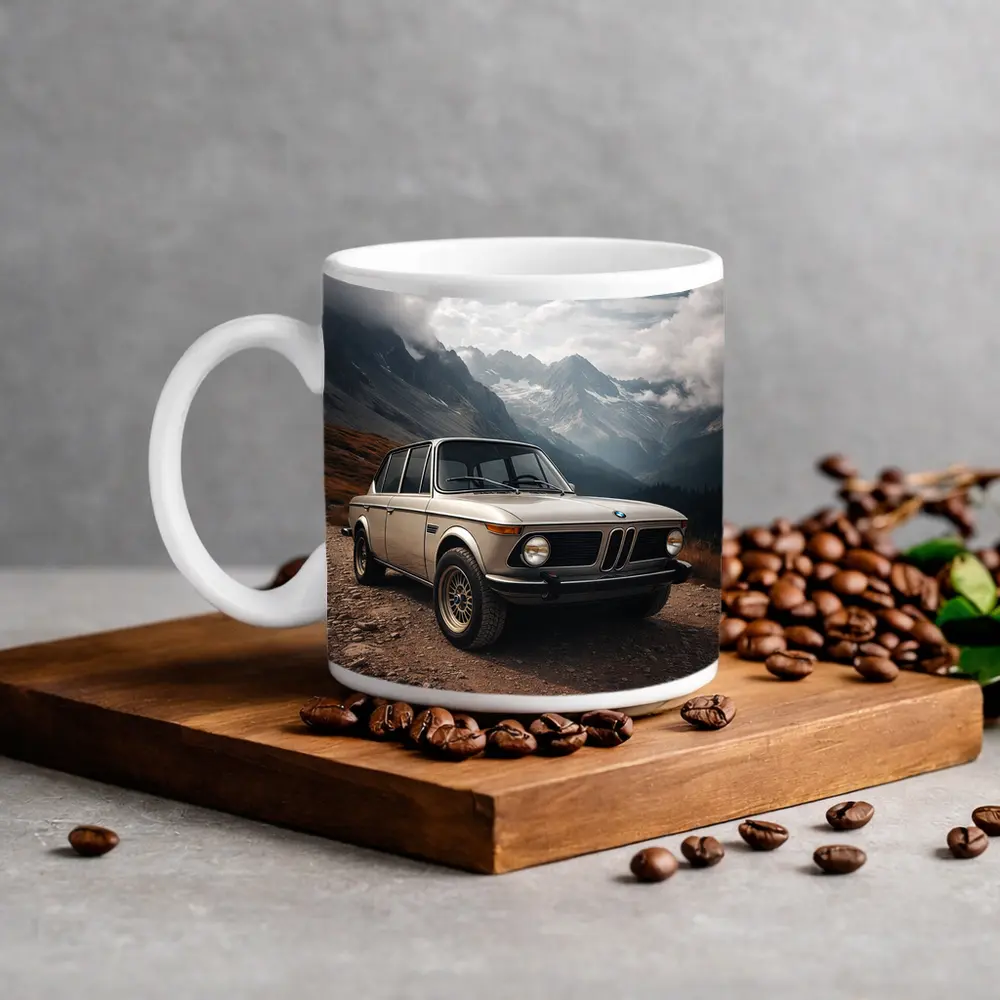 BMW 2002 Classic Car Mountain Road – Mugs