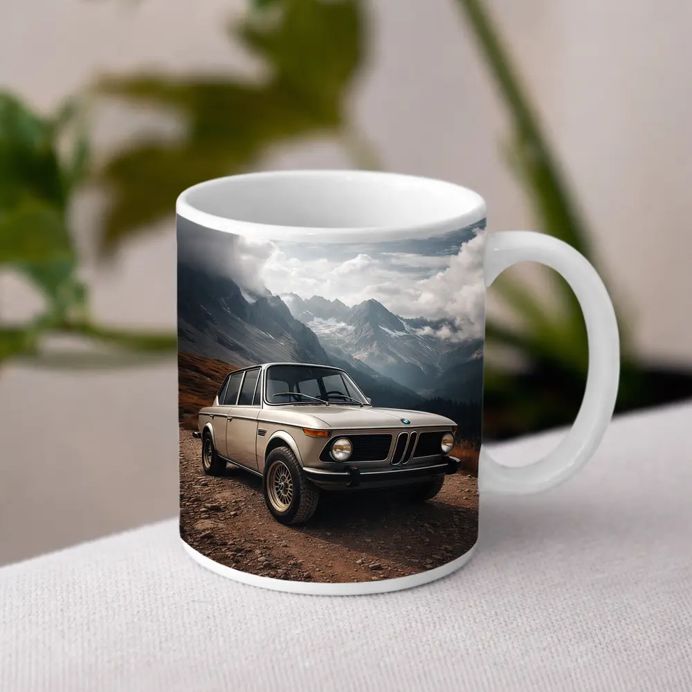 BMW 2002 Classic Car Mountain Road – Mugs