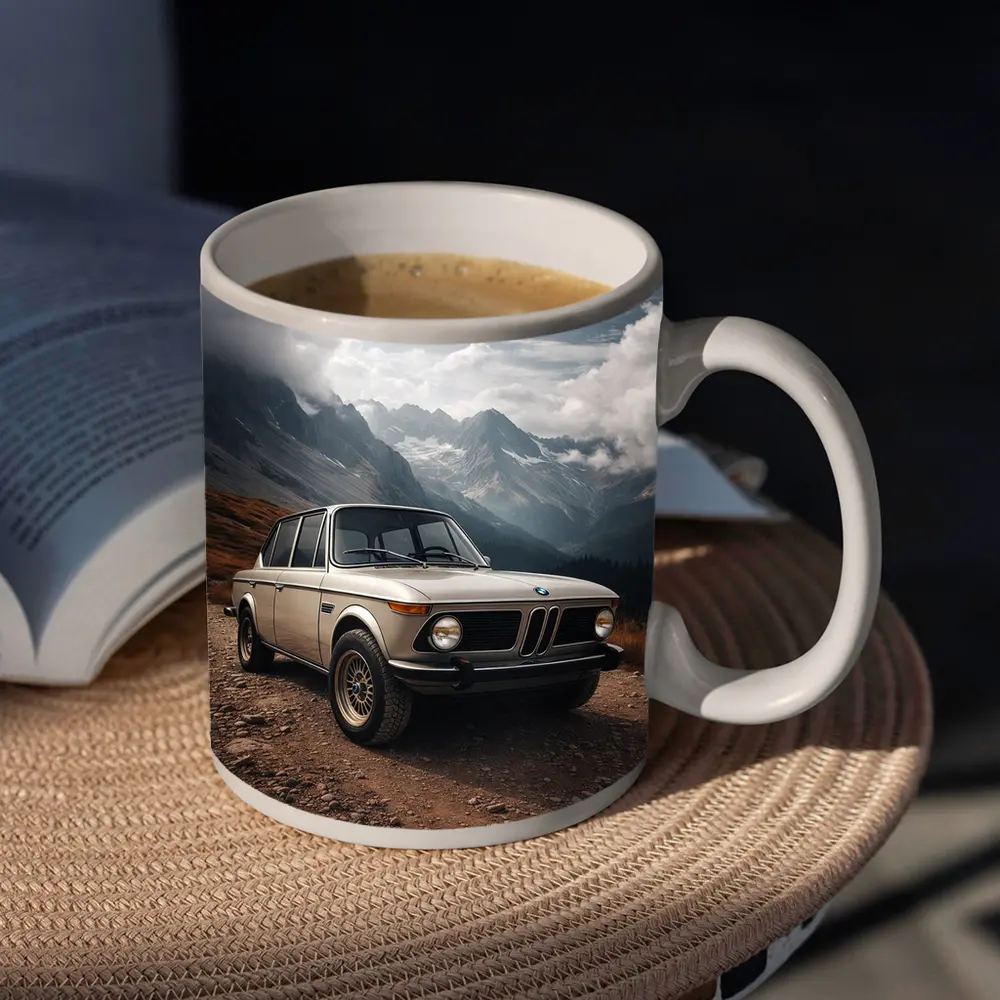 BMW 2002 Classic Car Mountain Road – Mugs