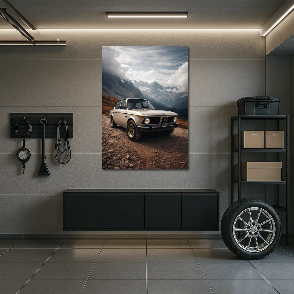BMW 2002 Classic Car Mountain Road – Wall Art
