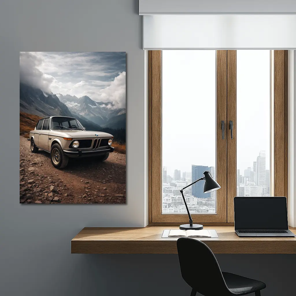 BMW 2002 Classic Car Mountain Road – Wall Art