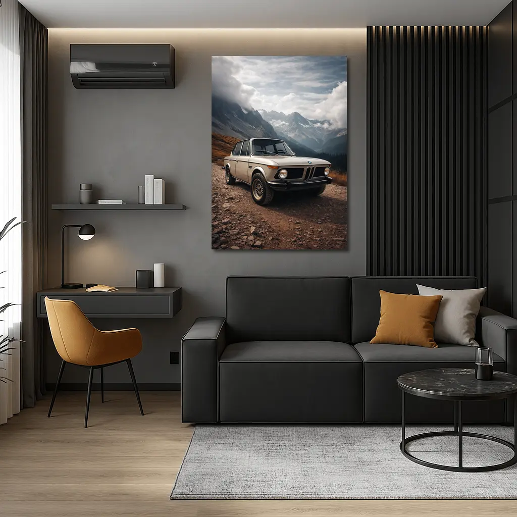BMW 2002 Classic Car Mountain Road – Wall Art
