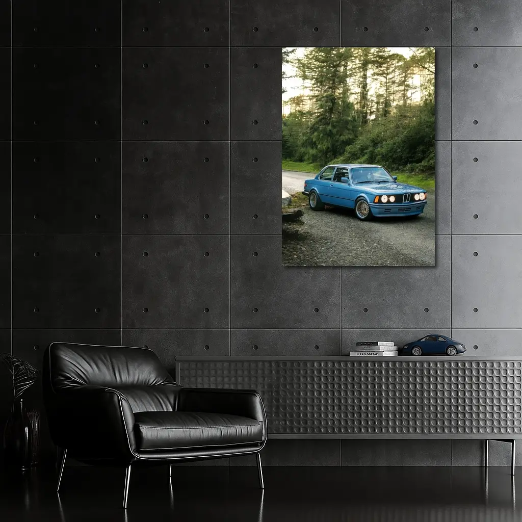 BMW E21 3 Series Blue Forest Road – Wall Art