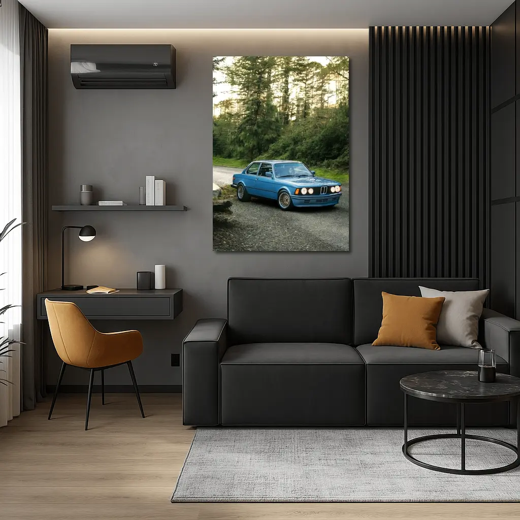 BMW E21 3 Series Blue Forest Road – Wall Art