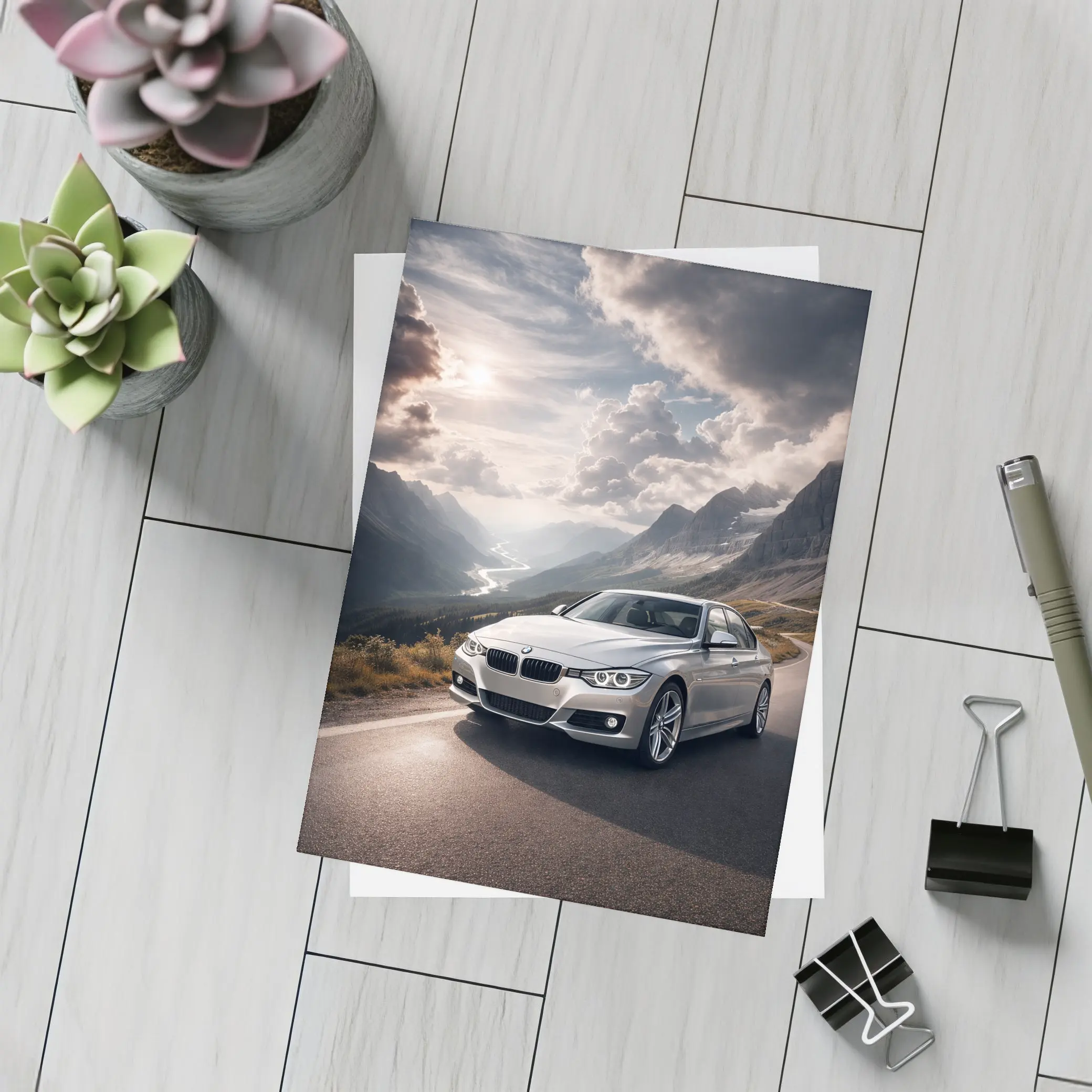 BMW 3 Series Mountain Road Silver – Postcards