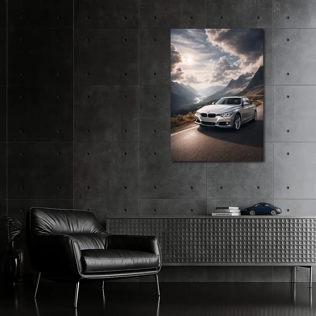 BMW 3 Series Mountain Road Silver – Wall Art
